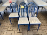 E-(5) FAN BACK DINING CHAIRS, METAL FRAME, PLASTIC SEAT