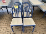 E-(6) FAN BACK DINING CHAIRS, METAL FRAME, PLASTIC SEAT