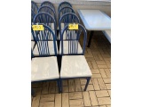 E-(4) FAN BACK DINING CHAIRS, METAL FRAME, PLASTIC SEAT