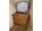 OAK 2 OVER 2 CHEST OF DRAWERS W/ MIRROR