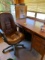 DOUBLE PEDESTAL WOOD OFFICE DESK & SWIVEL OFFICE CHAIR