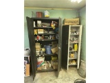 LOT: 2-CABINETS, BARREL AND CONTENTS, SAW