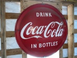 DRINK COCA-COLA BOTTLES METAL SIGN, 36