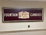 FOUNTAIN CANDIES TIN SIGN 6' X 23