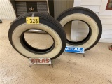 ATLAS TIRE DISPLAY W/WHITE WALL TIRES (2)