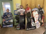 LOT: 6 ASSORTED CARDBOARD RACE CAR DRIVER CUT-OUTS, DALE SR, DALE JR, CRAVEN, LABONTE, WALLACE