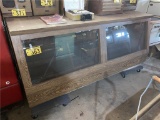 VINTAGE DISPLAY CABINET, WOOD & GLASS, 80