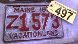 LICENSE PLATE MAINE 1941 VACATIONLAND