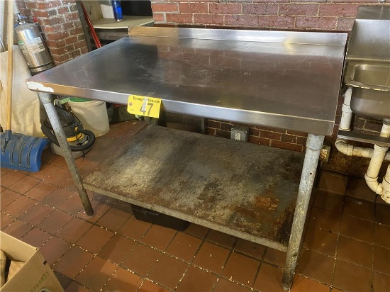 S/S TABLE, 36" X 30" W/ LOWER GALVANIZED SHELF