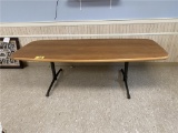 8' OVAL WOOD CONFERENCE TABLE, DOUBLE PEDESTAL