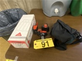 LOT: BOX OF LABELS, TAPE GUN, NYLON BAG