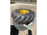 (2) LOADER TIRES & RIMS, 16.9/14-24