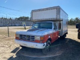 1989 FORD F-350 XL BOX TRUCK, 75,526 MILES, S/N: 2FDKF37M5KCB19140, DIESEL ENGINE, RUNS, DRIVES