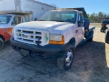 1999 FORD F550 XL SUPER DUTY FLAT BED TRUCK, 220,091 MILES, S/N: 1FDAF56F2XEC68875