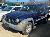 2005 JEEP LIBERTY SUV, 4WD, 124,317 MILES, S/N: 1J4GL48K65W721392, PW, PL, 3.7L, AUTO