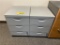 (2) 3-DRAWER LOCKING FILING CABINETS W/KEY ON CASTERS