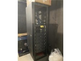 COMPONENT CABINET W/DATA STORAGE EXTERNAL HARD DRIVES & SUPERMICRO STORAGE SERVERS