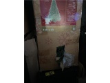 CHRISTMAS TREE W/STAND & WOODEN BOX