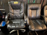 (2) BLACK FAUX LEATHER OFFICE CHAIRS