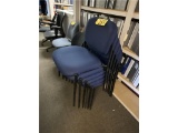 (8) BLUE PADDED STACKABLE SIDE CHAIRS