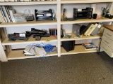 LOT OF COMPUTER MONITOR ARMS, CD HOLDER & MISC. OFFICE SUPPLIES