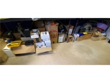 ASSORTED CAMERA LENS SUPPLIES & CAT-5 EXTENDERS UNDER TABLES