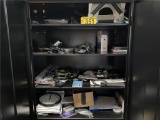 CONTENTS ON TOP 4 SHELVES OF CABINET; ASSORTED CAMERA PARTS
