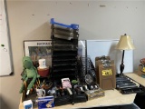 ASSORTED OFFICE SUPPLIES; STAPLERS & HOLE PUNCHES