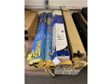 (6) JUMBO ALLUMINUM EASEL, SKY-SKAN POSTERS, MISC. FOLDERS