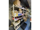 (6) SECTIONS OF PARTS SHELVING & ELECTRICAL COMPONENTS, MISC. CONTENTS