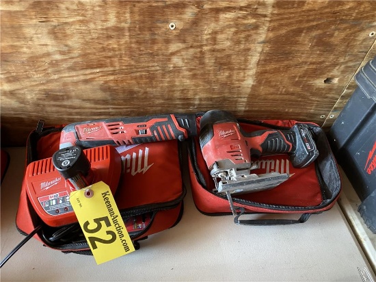 (2) MILWAUKEE 12V CORDLESS TOOLS; 2426-20 MULTI TOOL W/CHARGER, 2445-20 JIGSAW