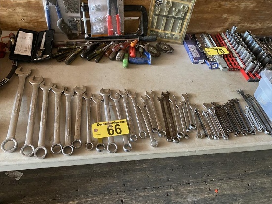 LOT: 44-ASSORTED BOX END/CLOSED END WRENCHES; SAE & METRIC
