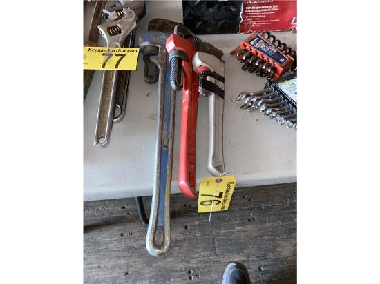 (3) ALUMINUM PIPE WRENCHES