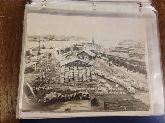 LARGE PICTURES: LUMBER & BOAT YARDS, BREWER MAINE & NEWSPAPER ARTICLES