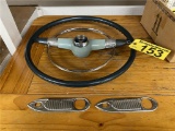 1951-1952 CHEVY DELUXE STEERING WHEEL, 2-DOOR HANDLE SHIELDS