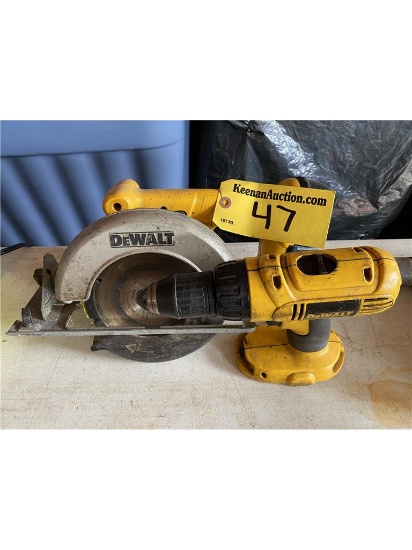 (2) DEWALT CORDLESS TOOLS: DW939 CIRCULAR SAW, DC970 DRILL