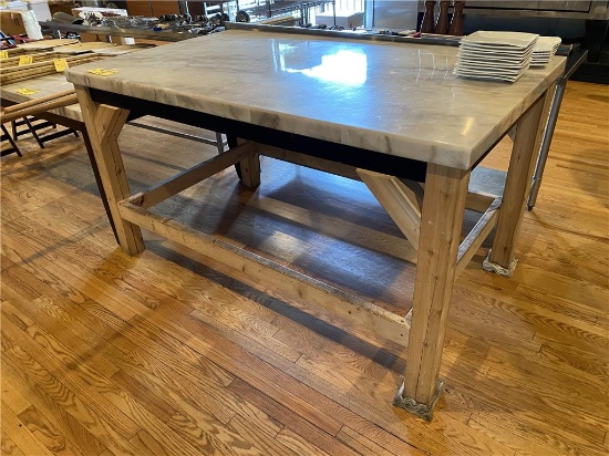71" X 42" X 2.25" MARBLE TOP TABLE 38" HIGH