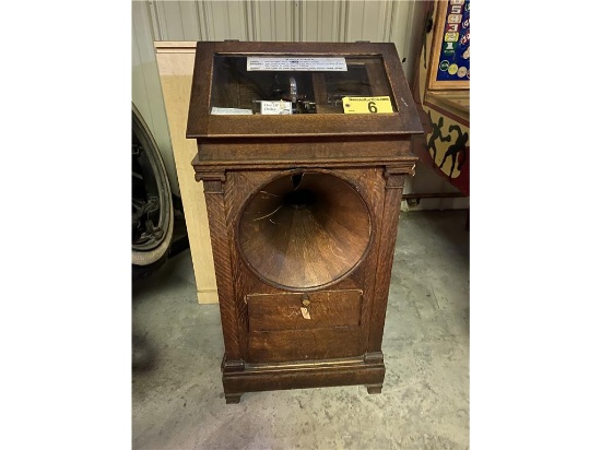 REGINA COMPANY HEXAPHONE COIN OPERATED PHONOGRAPH CYLINDER PLAYER, W/44 CYLINDERS, S/N: 1041211