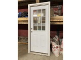 3268 PRE-HUNG EXTERIOR DOOR, PRIMED STEEL 9-LITE, RH SWING , 32