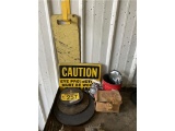 LOT: MISC. GRINDING WHEELS, SAFETY SIGNS & MISC.