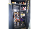 2-DOOR METAL STORAGE CABINET & CONTENTS; AUTOMOTIVE PAINTING SUPPLIES