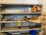 AUTOMOTIVE LOT: BEARINGS, MANUALS, ROLLER CHAIN, NAILS, FILTERS REMAINING ON BACK WALL