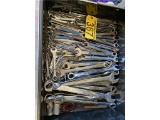 CONTENTS OF DRAWER: ASSORTED COMBINATION WRENCHES, BITS, HAMMER HEADS