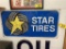 STAR TIRES METAL SIGN, 4' X 2'