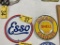 (2) TIN AUTOMOBILE SIGNS: ESSO & SHELL MOTOR OIL & GASOLINE, 11