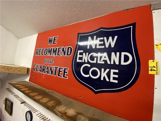 NEW ENGLAND COKE ENAMEL SIGN, 84" X 47.5"