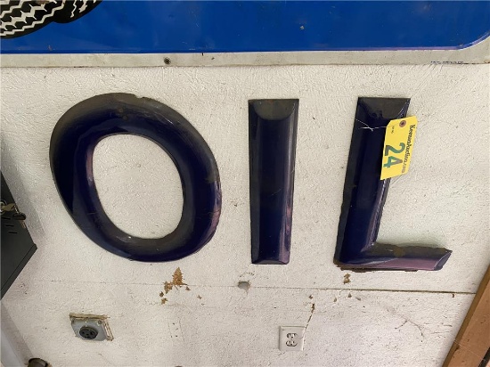 "OIL" METAL LETTERS, 36" X 20"