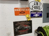 3-ADVERTISING AUTO LICENSE PLATES & BARRETT JACKSON GARAGE SIGN