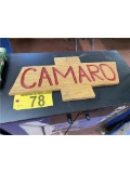 HOMEMADE WOODEN CAMARO SIGN