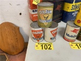 (3) VINTAGE 1-QT OILZUM MOTOR OIL CANS